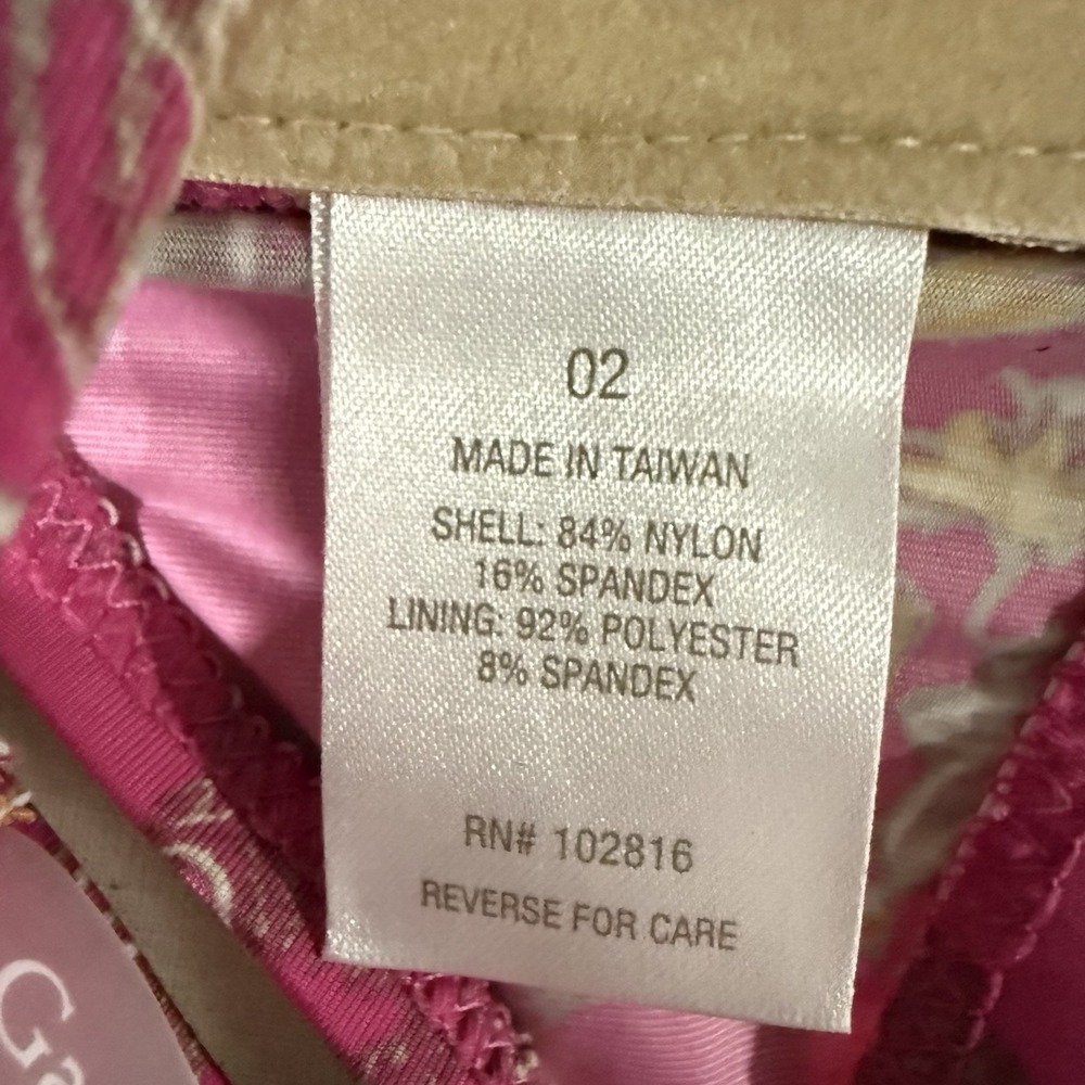 NWT Garnet Hill Bikini Pink Gold Floral Set Top Sz 2 / Bottom Sz 4 - Picture 8 of 9